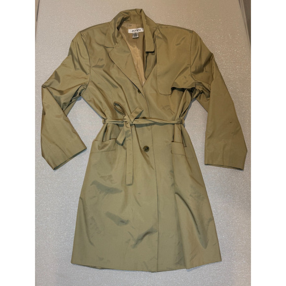 ALFANI Trench Coat Silky Tan Lined Polyester/Nylon - Size XL - Picture 1 of 8